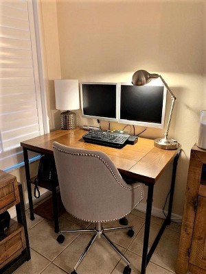 Austin Industrial 2 Shelf Desk Brown - Linon : Target