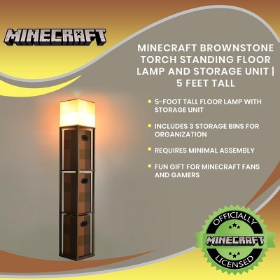 5' Multifunctional Minecraft Torch Floor Lamp with Storage