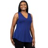 24seven Comfort Apparel V Neck Sleeveless Rounded Hemline Plus Size Top - 2 of 3