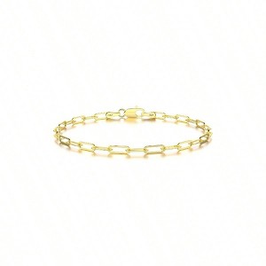 Sterling Silver Paperclip Chain Bracelet 3 Mm for Women 7.5 Inches - 1 of 4