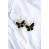Slickblue Women's Earrings, Small Gold Butterfly Studs with Black Accent Detail, Stylish Design, 0.5", Alloy - 2 of 4