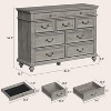 Jojoka 9 Drawers Dresser for Bedroom,Farmhouse Wood Chest of Drawers with Rustic Handle - 2 of 4
