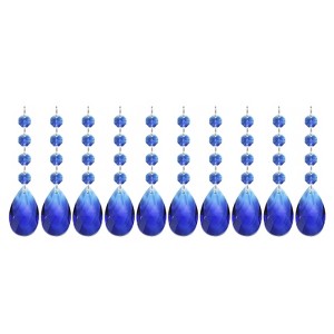 Unique Bargains Hanging Ornament DIY Craft Teardrop Crystal Chandelier Pendant Beads 4.92" x 1.5" 10 Pcs - 1 of 4