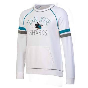 NHL San Jose Sharks Women's White Fleece Crew Sweatshirt