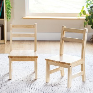 Guidecraft EdQ Hardwood Kids Chair Set of 2- Natural: Wooden Chairs for Children Ages 2-3, Seat 10" | Kids Furniture for Preschool & Classroom Seating - 1 of 4