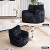 Soft Corduroy Bean Bag Chair with Memory Foam Filling, Tufted Round Lounge Seat for Modern Indoor Spaces, No Assembly Needed-Baofuwish - 2 of 4