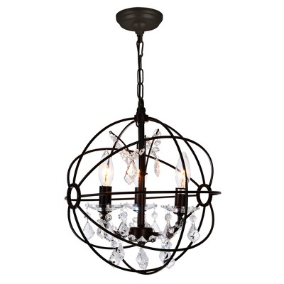 CWI Lighting Campechia 3 Light Up Mini Chandelier With Brown Finish