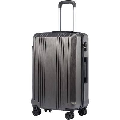 Coolife Luggage Suitcase PC+ABS with TSA Lock Spinner Carry on Hardshell Lightweight (grey, S(20in))