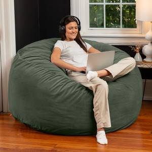 Jaxx 5 Foot Saxx - Large Round Bean Bag Chair for Adults - Lush Velvet - 1 of 3