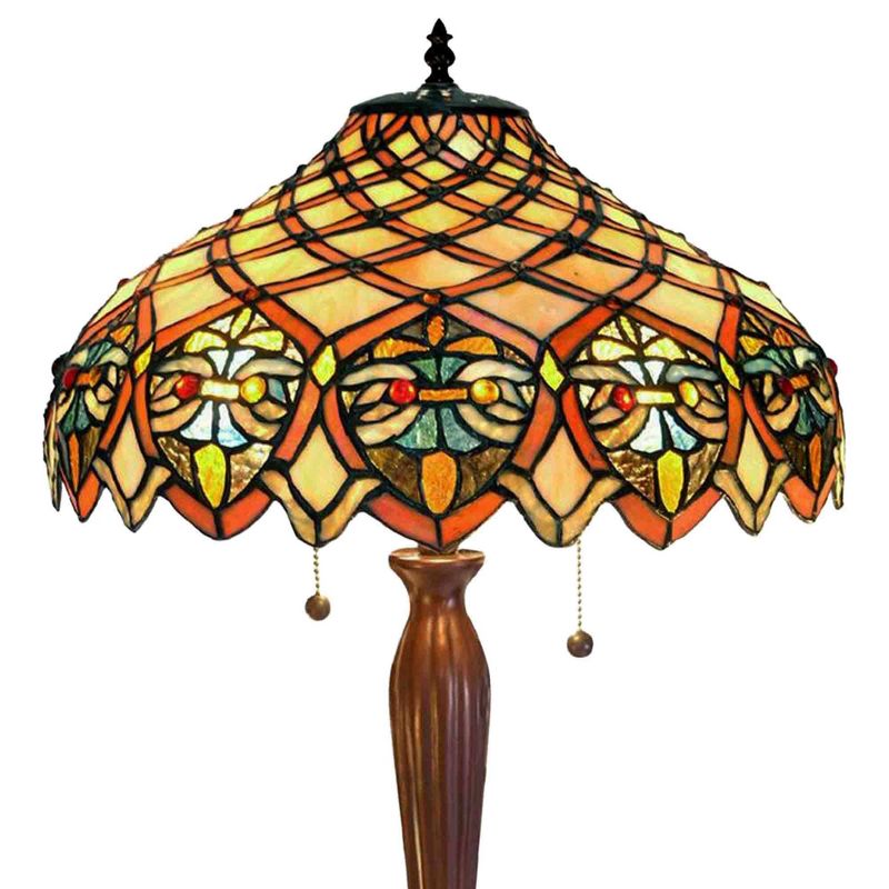 16&#34; x 16&#34; x 25&#34; Tiffany Style Table Lamp Amber/Brown - Warehouse of Tiffany, 3 of 5