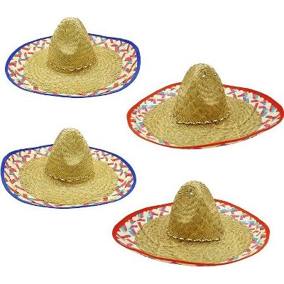 4E's Novelty 4 Pack Sombrero Party Hats - Cinco De Mayo & Taco Tuesday Hats for Men & Women