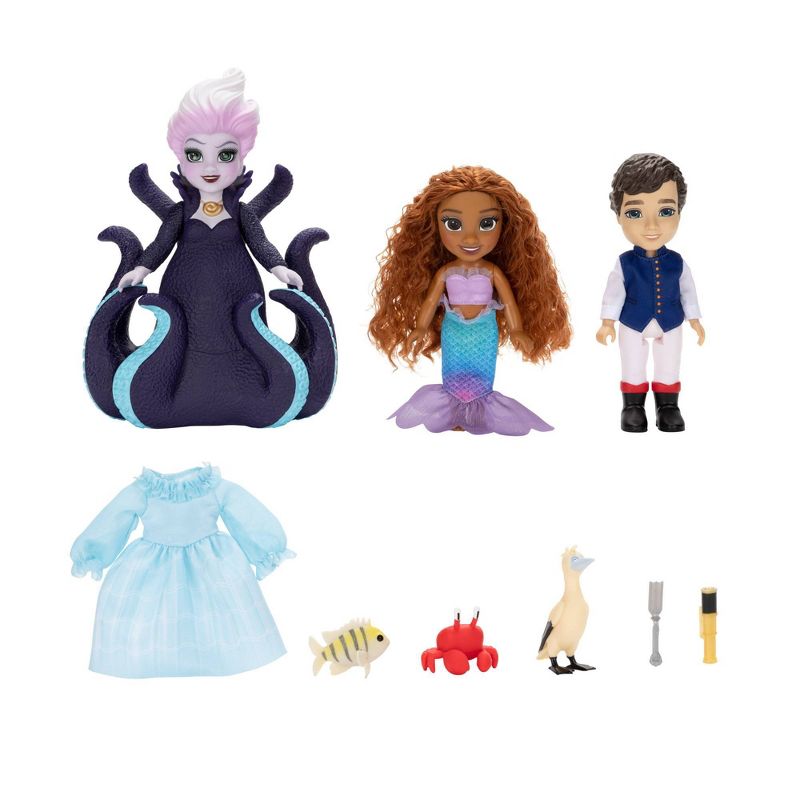 Disney The Little Mermaid Ariel Ursula &#38; Eric 6&#34; Petite Doll Gift Set, 5 of 13
