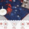 Red & Blue Snowflake Washable Area Rug, Low Pile Non-Slip Soft Carpet for Living Room, Bedroom, Office and Kitchen - 4 of 4