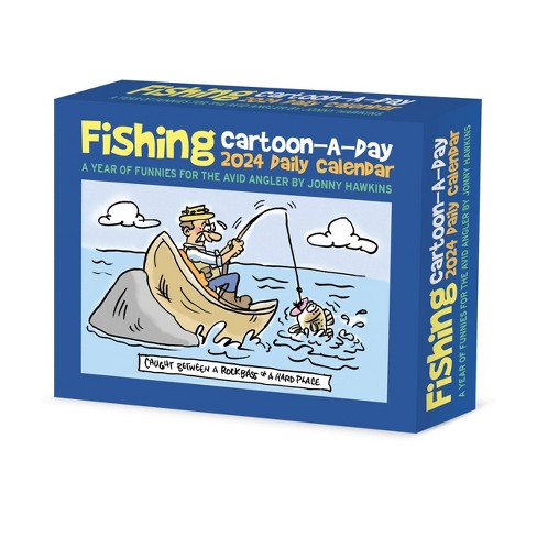 Willow Creek Press 2024 Daily Desk Calendar 5.2x6.2 Fishing Cartoon-a-day  By Jonny Hawkins : Target