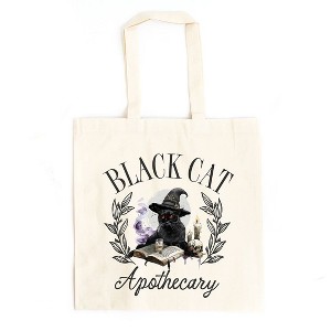 City Creek Prints Black Cat Apothecary Canvas Tote Bag - 15x16 - Natural - 1 of 2
