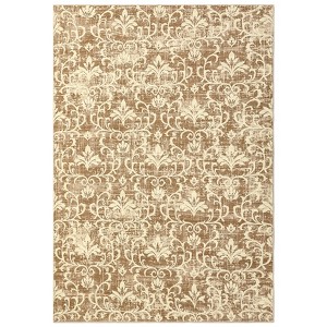 Washable Floral Print Living Room Rugs, Retro Accent Oriental Bedroom Carpet, Soft Non Slip Dining Room Rugs - 1 of 4