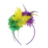 Unique Bargains Women's Flowers Feathers Headband Green Yellow 1 Pc - 3 of 4