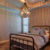 LNC Timeless Beaded Teardrop Chandelier, 1 to 3-Light Distressed Wood and White Beads, Farmhouse Coastal,  10-in, 15.5-in - 4 of 4