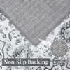 Premium 8x10 Washable Rugs - Non-Slip Vintage Floral Area Rug Grey, Low Pile, Anti-Slip Backing) - 4 of 4