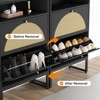 Rattan Shoe Cabinet with 2 Flip Drawers & Sensor Light for Entryway - 4 of 4