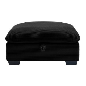 Corduroy Fabric Ottomans Footrest to Combine with 2 Seater Sofa, 3 Seater Sofa and 4 Seater Sofa, Black Corduroy - 1 of 1