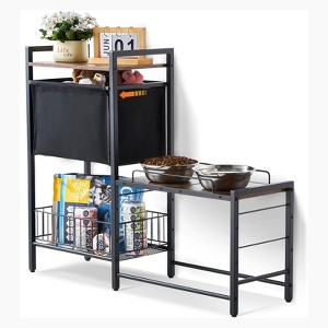 VEVOR Pet Feeding Station with Storage, Elevated Dog Bowls, Raised Dog Bowl Stand, Dog Food Storage and Feeder Station with Storage Shelves - 1 of 4