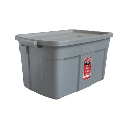 Grey Large Locking Storage Bins with Lids & Handles- 3 Pc.