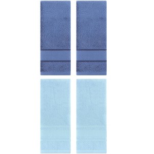 REGALWOVEN 4 Pcs Bathroom Decorative Cotton Soft Absorbent Sold Striped Hand Towel - 1 of 4