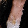 sanctuaire Statement Filigree Beaded Chain Necklace Gold - 3 of 3