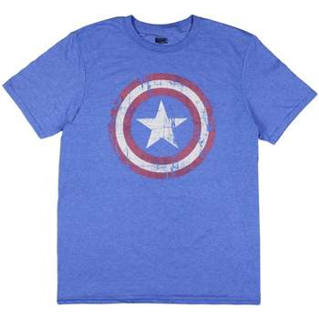 Marvel Captain America Men's Distressed Vintage Shield Logo T-Shirt