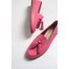 Mona - Pink Soft Leather Tassel Loafers (Women)  | Forever & Always Shoes - 3 of 4