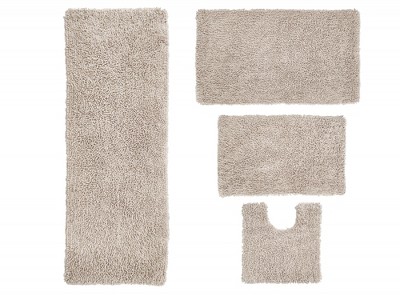 Fantasia Bath Rug Collection Cotton Shaggy Pattern Tufted Set of 4 Bath Rug Set - Home Weavers