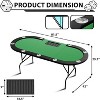 Oval Poker Table with Collapsible Legs Casino Leisure Table for 10 Players Blackjack Gaming Table with Water-Resistant Cushioned Rail - 3 of 4