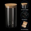 Unique Bargains Kitchen Food Storage Glass Jar with Airtight Bamboo Lid 2 Pcs - 4 of 4
