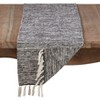Saro Lifestyle Cotton Runner With Tassels And Rug Design, 14"x72", Black - 2 of 4