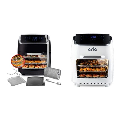 Aria 10 qt. Touchscreen Air Fryer Oven with Premium Accessory Set and Recipe Book, Black