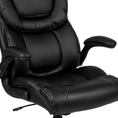 Executive High Back Black LeatherSoft Swivel Office Chair with Lumbar Support