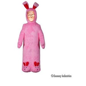 Gemmy Photorealistic Airblown Inflatable Mixed Media Ralphie w/Pink FuzzyPlush Bunny Suit WB - 1 of 3