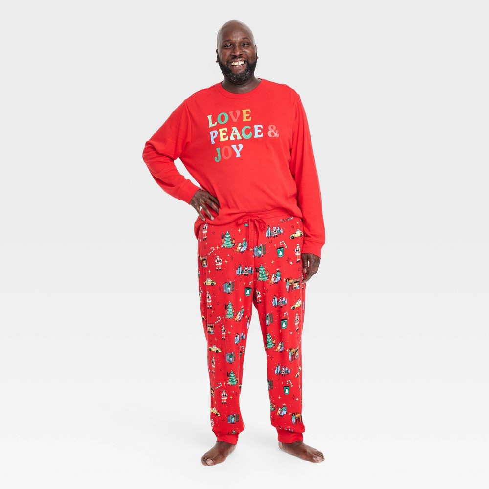 Men's Holiday City Matching Family Pajama Set - Wondershop™ with Frances Marina Smith Red XL