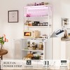 Aheaplus Wine Bar Cabinet with LED Light and Power Strip - 3 of 4