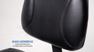 Black LeatherPlus Ergonomic Task Chair with Fixed Arms