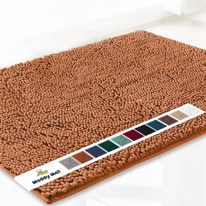 Muddy Mat Highly Absorbent  Soft Chenille Door Mat and Pet Rug Non Slip Thick Washable Area and Bath Mat for Indoor and Outdoor - 1 of 2