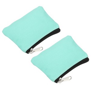 Unique Bargains Canvas Portable Change Coin Purse Pouch with Zipper 2 Pcs - 1 of 4