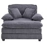 NicBex 56.3 Inch Modern Corduroy Single Sofa with 2 Toss Pillows and A Ottoman, Comfy Sofa- Deep Seat Couch for Living Room - 3 of 4