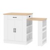 GDFStudio Selene Wooden Extendable Kitchen Island Table with Drawers, Double-Door Cabinet and Open Shelves - 4 of 4