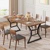 COZONY Dining Table for 6-8, 70.9" Rectangular Wooden Kitchen Table with Metal X-Legs, Multipurpose Desk, Rustic Farmhouse Style - 3 of 4
