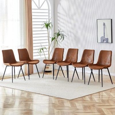 Dining Chairs Set of 4, Comfy Fabric Suede Backrests Seating Kitchen Chairs Modern Dining Chairs for Living Room, Lounges, Guest Room