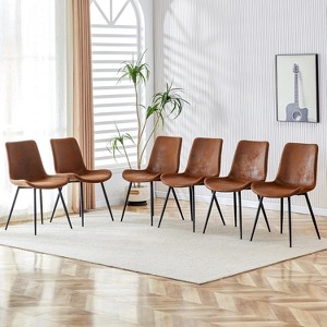 Dining Chairs Set of 4, Comfy Fabric Suede Backrests Seating Kitchen Chairs Modern Dining Chairs for Living Room, Lounges, Guest Room - 1 of 4
