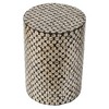 HDZNVF D14x20 inch Cylindrical Garden End Table, Accent Side Table, Black and Gold - 3 of 4