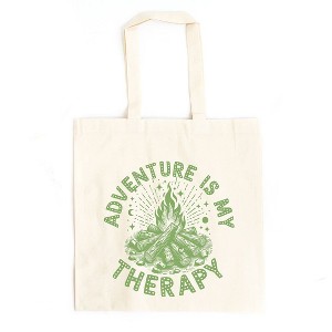 City Creek Prints Adventure Is My Therapy Canvas Tote Bag - 15x16 - Natural - 1 of 2